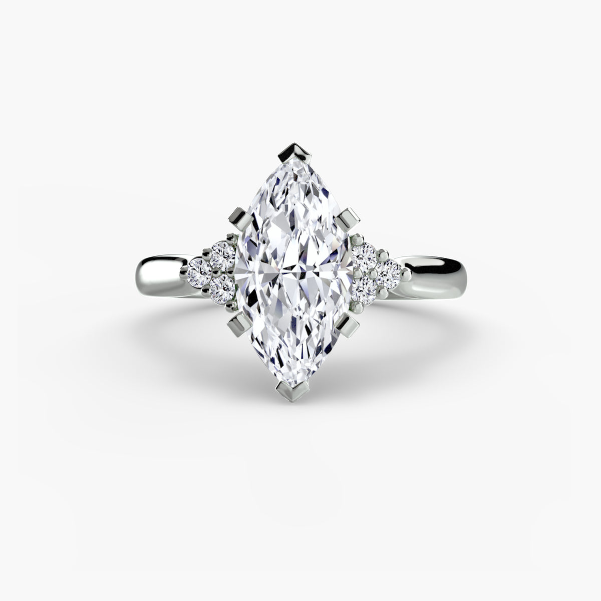 Solitaire with Cluster Shoulders 2 – Ringfassung / Ring setting
