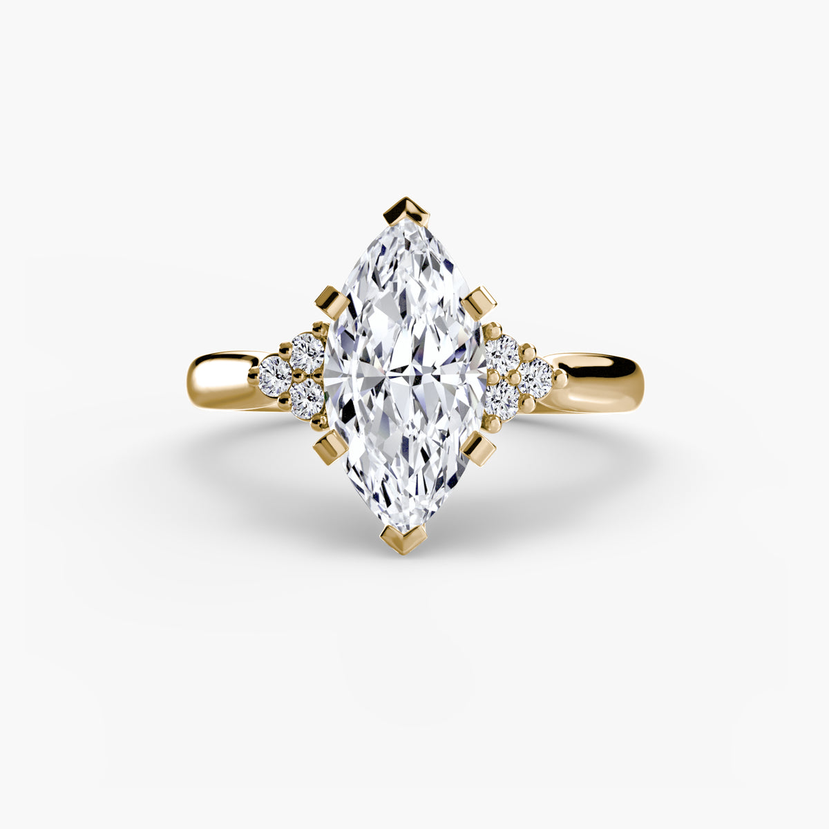 Solitaire with Cluster Shoulders 2 – Ringfassung / Ring setting