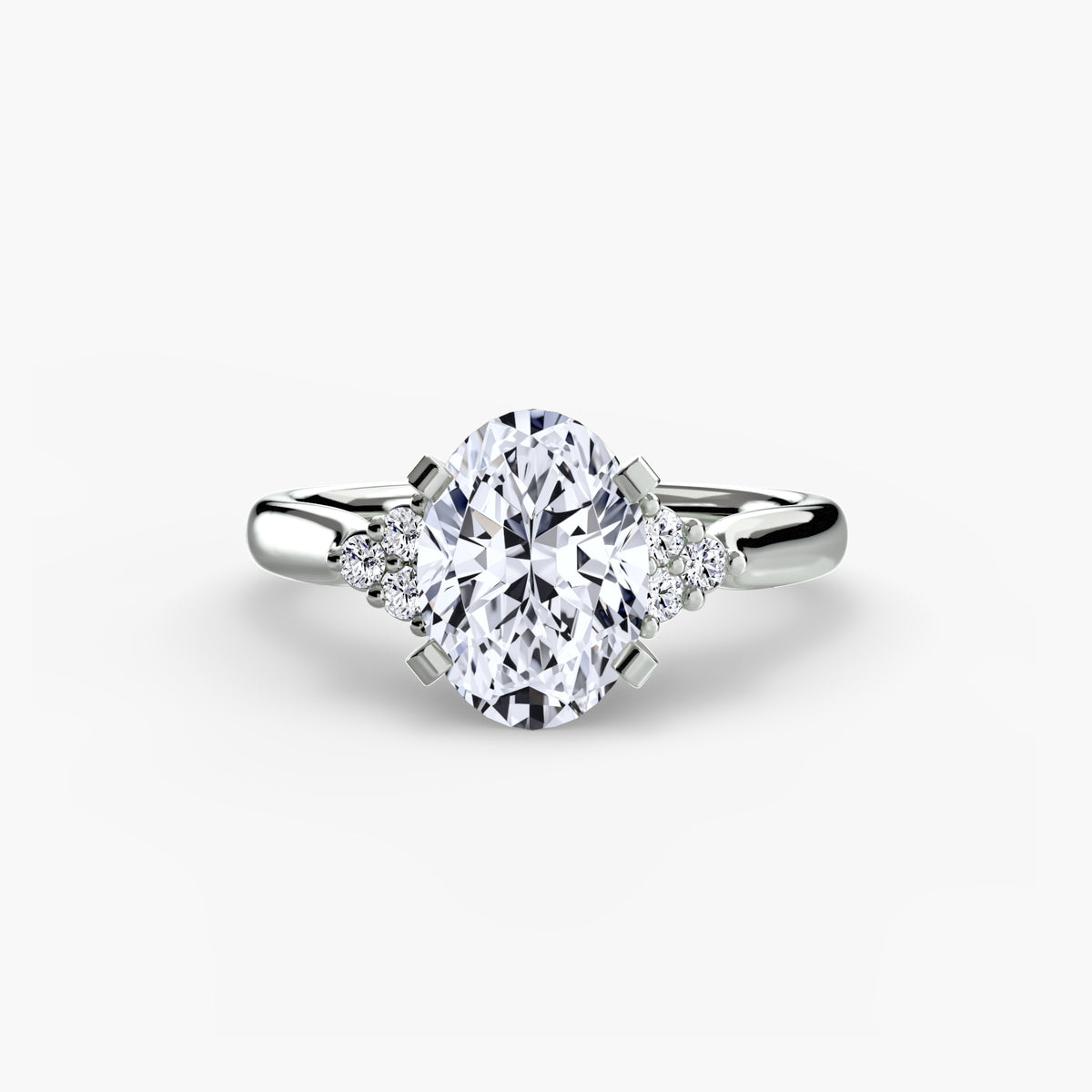 Solitaire with Cluster Shoulders 2 – Ringfassung / Ring setting