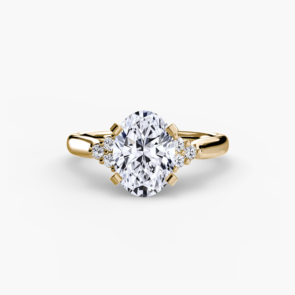 Solitaire with Cluster Shoulders 2 – Ringfassung / Ring setting