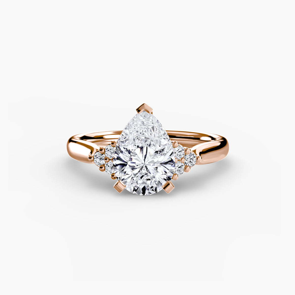 Solitaire with Cluster Shoulders 2 – Ringfassung / Ring setting