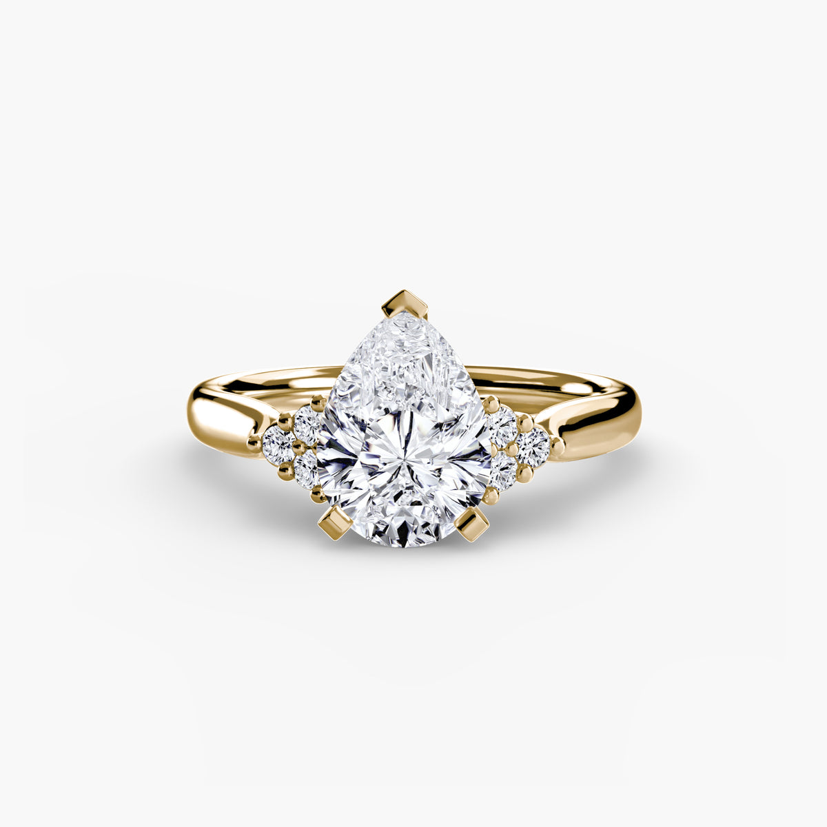 Solitaire with Cluster Shoulders 2 – Ringfassung / Ring setting