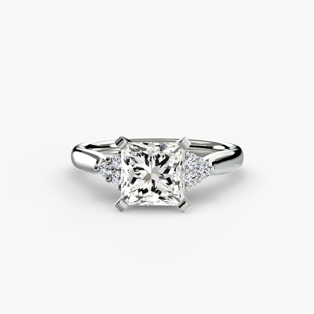 Solitaire with Cluster Shoulders 2 – Ringfassung / Ring setting
