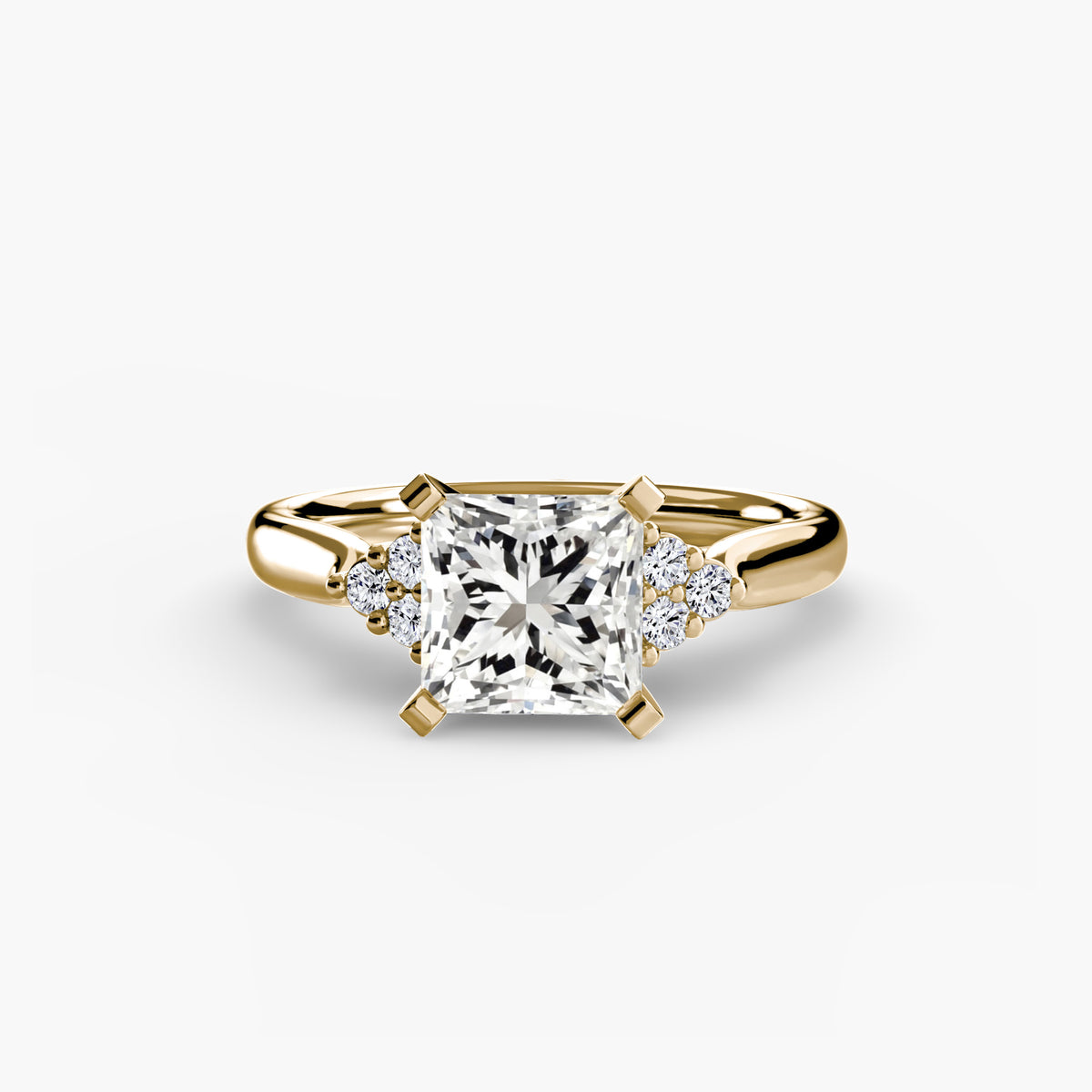 Solitaire with Cluster Shoulders 2 – Ringfassung / Ring setting