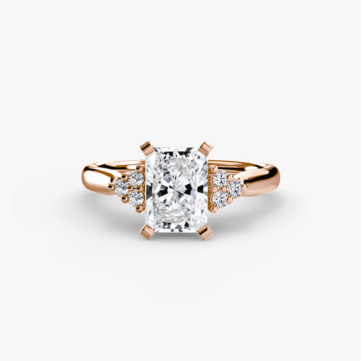 Solitaire with Cluster Shoulders 2 – Ringfassung / Ring setting