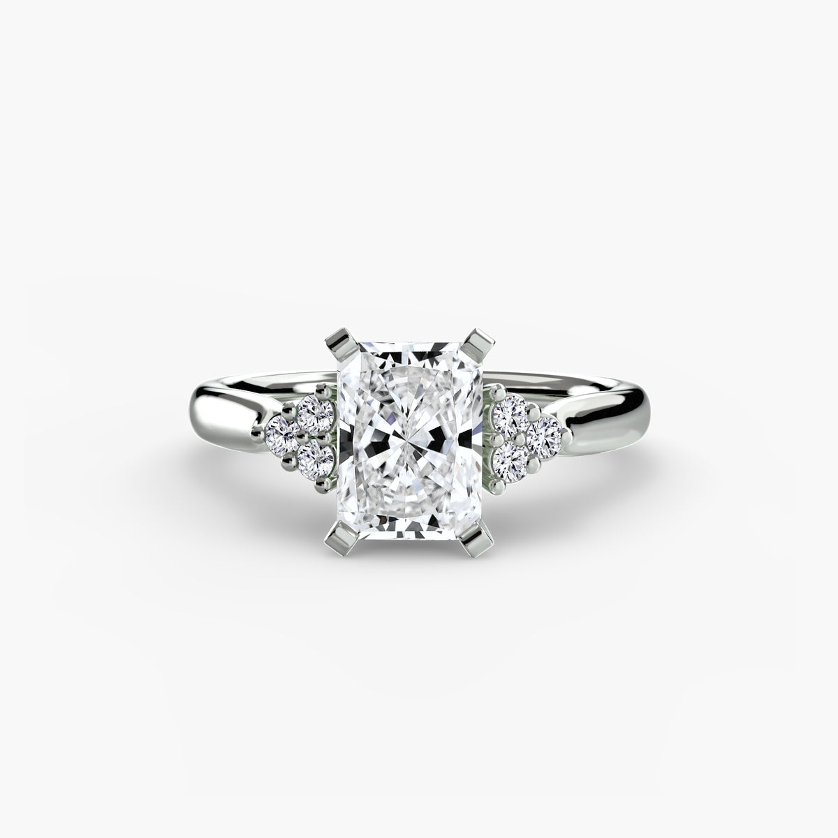 Solitaire with Cluster Shoulders 2 – Ringfassung / Ring setting