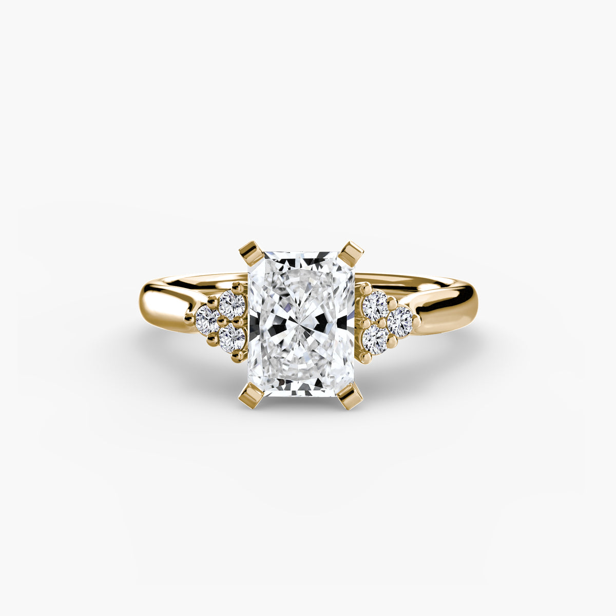 Solitaire with Cluster Shoulders 2 – Ringfassung / Ring setting
