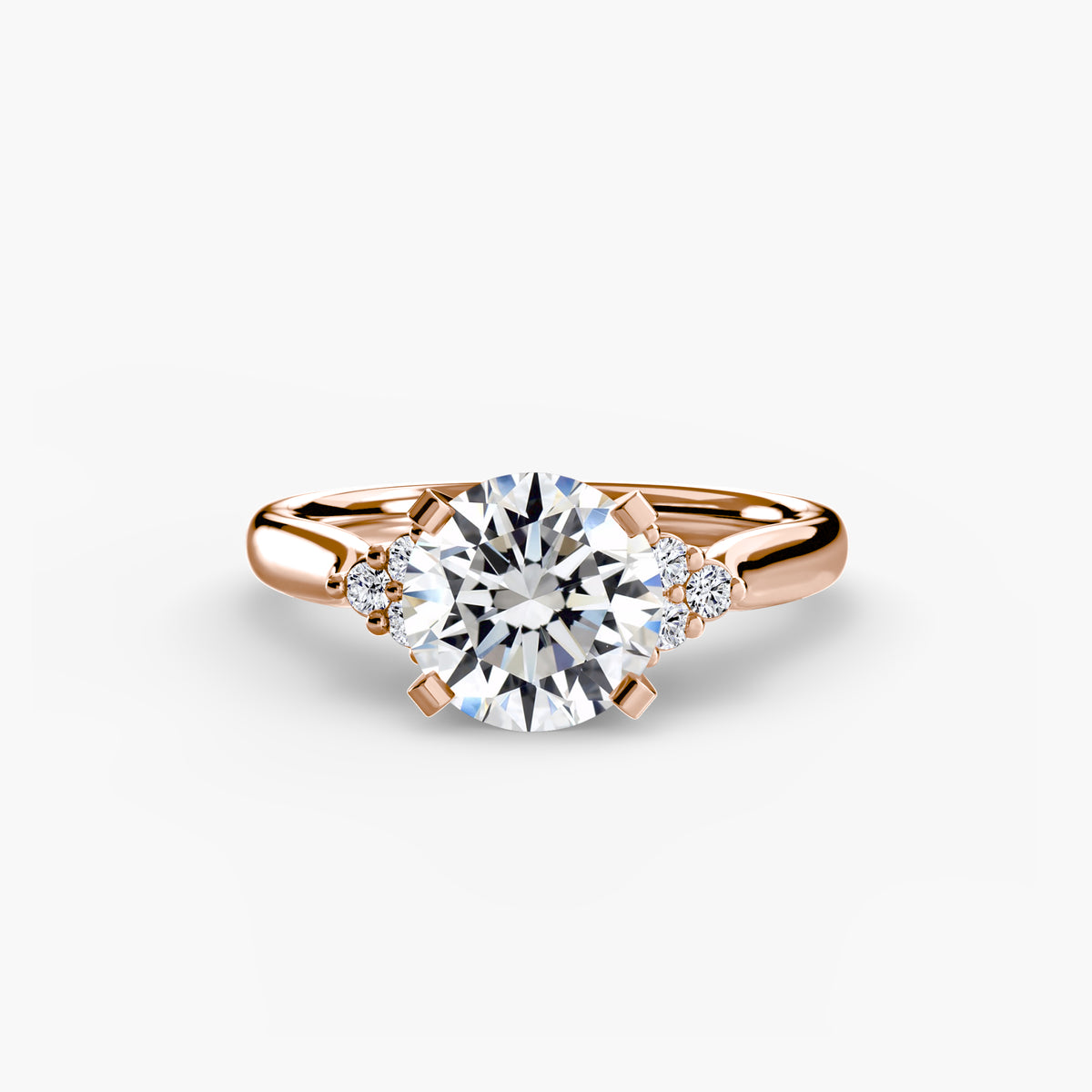 Solitaire with Cluster Shoulders 2 – Ringfassung / Ring setting