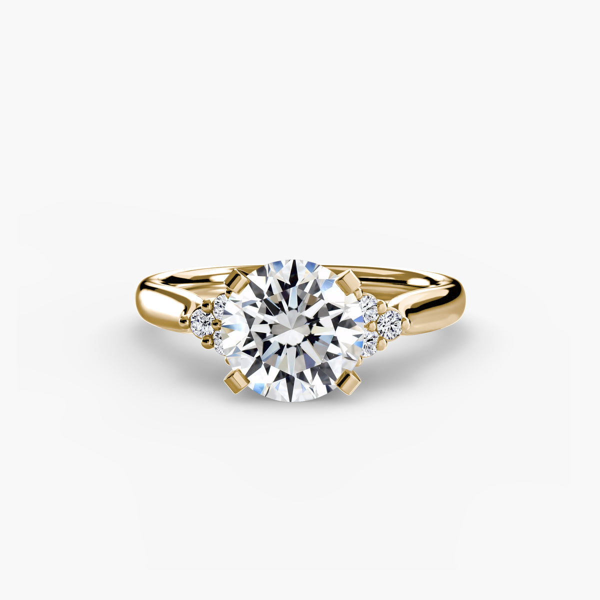 Solitaire with Cluster Shoulders 2 – Ringfassung / Ring setting