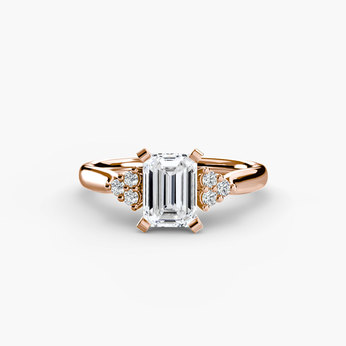 Solitaire with Cluster Shoulders 2 – Ringfassung / Ring setting