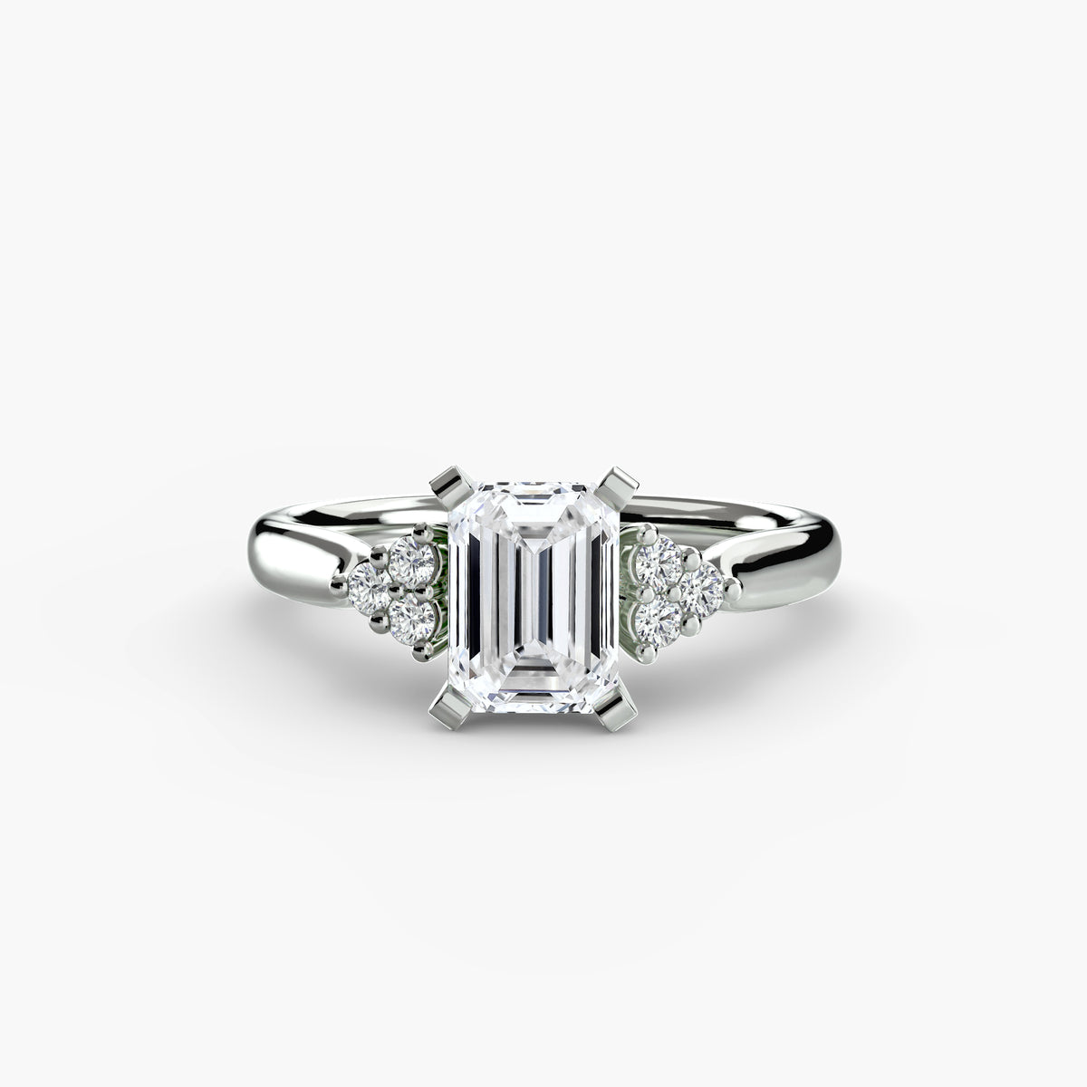Solitaire with Cluster Shoulders 2 – Ringfassung / Ring setting