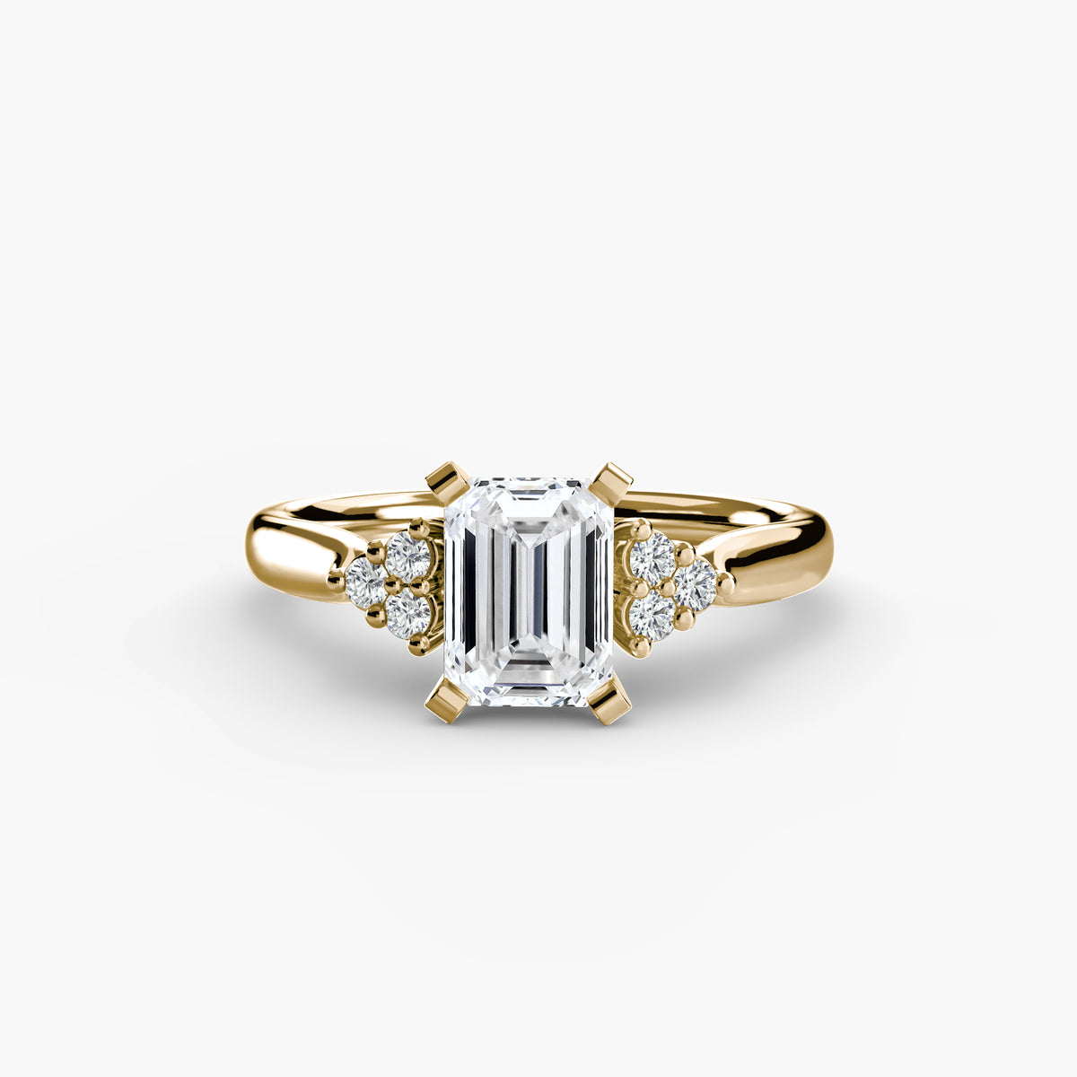 Solitaire with Cluster Shoulders 2 – Ringfassung / Ring setting