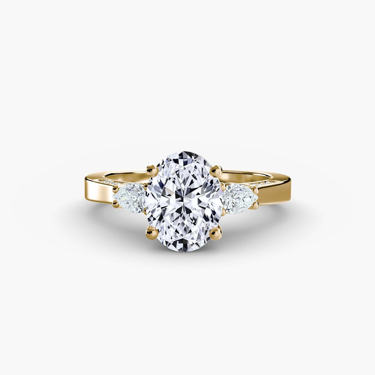 Three Stone with Pavé Shoulders – Ringfassung / Ring setting